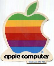 Apple Computer Logo Sticker Vintage 1984 //e -original- 3½x4 DIE CUT rainbow picture