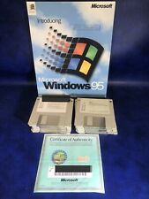 Vintage Software Windows 95 on 3.5 inch Disks with Book and Certificate. picture