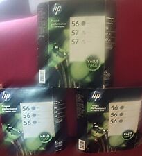 HP 56 57 Genuine Black Tri-Color Ink Cartridges Lot Factory Sealed Expired (9) picture