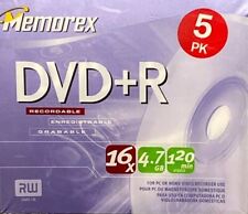 New Memorex DVD+R 5 Pack 16x 4.7GB 120 Min Recordable Blank DVDs Blank Media picture