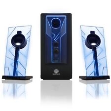 GOgroove BassPULSE 2.1 Computer Speakers with Blue LED Glow Lights and Powered S picture