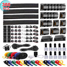 300Pcs Cable Management Kit Wire/Cord Organizer Zip Ties Holder Clips Adhesive picture