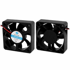 2DC 24V 0.06A 5x5x1.5cm 2-Wire 7 Vanes Black Cooling Fan for PC Case Cooler 2PCS picture