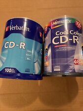 200 CD-R CD Blanks New Sealed Verbatim And Memorex Cool Colors picture