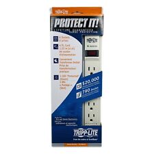 TRIPP LITE TLP604 Surge Protector 6 Outlet 4ft White With LED, Power Strip picture