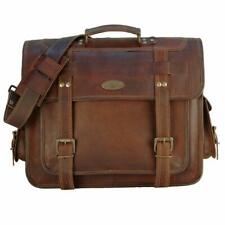 Men Handmade Genuine Leather Vintage Laptop Messenger Briefcase Bag for Women picture