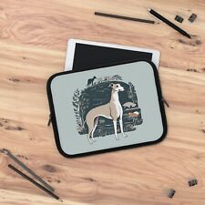 Botanical Greyhound Laptop Sleeve, floral Whippet cottagecore laptop case picture