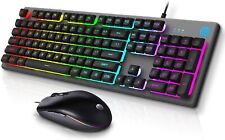 HP Wired Gaming Keyboard & Mouse HPKM300F Rust +Scratch Proof Metal Penal picture