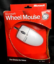 Microsoft Vtg Retro Gaming Wheel Mouse PC PS/2 Computer X0870343 R or L Hand NOS picture