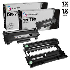 LD Products Replacement Brother TN760 1 Toner Cartridge & 1 Drum DR730 Black 2PK picture
