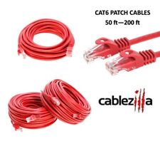 Cat6 Red Patch Cord Network Cable Ethernet LAN RJ45 UTP 50FT - 200FT Multi LOT picture