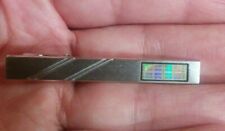 Vintage Sterling Silver with In-bedded Fujitsu Limited VLSI Chip Men's Tie Bar  picture