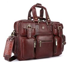 Men's Genuine Leather Laptop Messenger Shoulder Bag for Work and Travel (Brown) picture