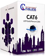 New York Cables CAT6 Plenum Cable 1000ft (CMP) Plenum Rated Wire Tested -New BLU picture