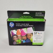 HP 57 Tri-Color Ink Cartridge W/ 100 Sheets 4x6 Photo Paper NOS Exp. 08/2011 picture