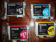 FULL SET of 4 New Genuine SEALED BAG Epson 127 Inkjet Cartridges KCMY picture