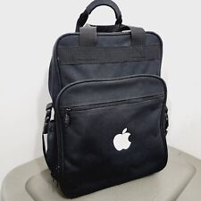 Apple Logo Themed Top Handle Nylon Backpack Laptop Tote Travel Bag Black 16x12x4 picture