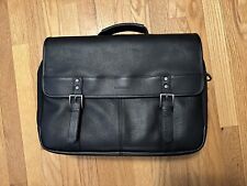 Samsonite Classic Leather Flapover Messanger Bag In Black picture