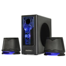 2.1 High Excursion Computer Speakers with Subwoofer - Blue LED Gaming Speakers picture