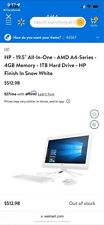 HP 19.5” All In One AMD A4 Series 4GB Memory 1TB Hard Drive HP Finish Snow White picture