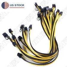 10pcs 20cm Quality 6pin to 8Pin (6+2Pin) PCI-E Cable 18AWG Mining USA Shipping picture