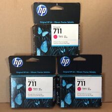 Nice (Lot of 3) Genuine HP 711 Magenta DesignJet Ink Cartridges CZ131A EXP 2023 picture
