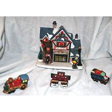 Vintage Toy Store and 3 Train Pieces for a Christmas Village picture