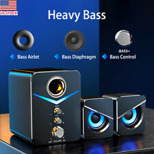 USB Computer Speakers System Stereo Bass Subwoofer LED for Desktop Laptop PC US picture
