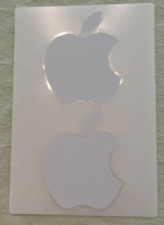 Set of Two (2) White Apple Logo Sticker Decals (OEM) picture
