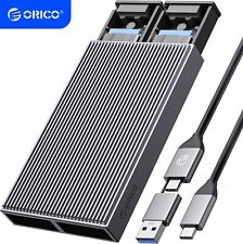 ORICO Aluminum Dual-Bay M2 NGFF/NVMe SATA SSD Hard Drive Enclosure USB3.2 10Gbps picture