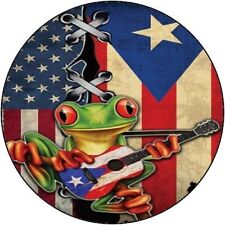 PUERTO RICO FLAG DESIGN ROUND PC GAMING MOUSE PAD MAT HOME SCHOOL OFFICE GIFT picture