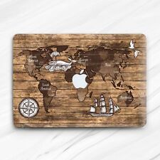 Vintage Wood World Map Aesthetic Hard Case For Macbook Air 13 Pro 16 13 14 15 picture