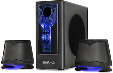 SB 2.1 Computer Speakers with Subwoofer - Blue LED Gaming Speakers, High Excursi picture