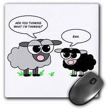 3dRose Cute Black and Grey Sheep – Funny Design MousePad picture