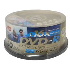 JVC DVD-R 30-Pack 16x High Speed Recordable DVD's 120 min, 4.7 GB New Sealed picture