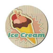 Ambesonne Ice Creams Round Non-Slip Rubber Modern Gaming Mousepad, 8