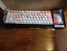 Retro Wireless Keyboard & Mouse, Typewriter Style, Pink, Soft Key Action picture