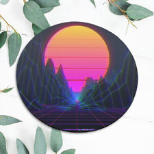 Abstract Vaporwave Sunset Retro Mouse Pad Mat Office Desk Table Accessory Gift picture