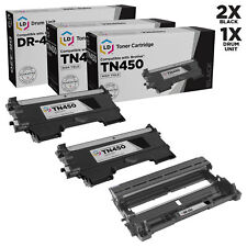 LD Compatible Set 3pk for Brother : 2 Black TN450 Cartridge 1 DR420 Drum NEW picture