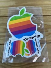 Vtg NOS Original 1980s Apple Macintosh Computer Logo Rainbow Decal Stickers Lot picture