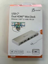 OPEN BOX J5 Create USB-C Dual HDMI Mini Dock USB-C Docking Station JCD381 picture