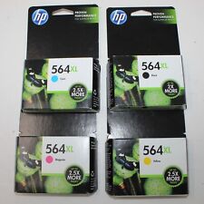 4 Genuine HP 564XL Ink Cartridges Black, Yellow, Cyan, Magenta SEALED ex 2014 picture