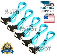 5-Pack 18” SATA III Cables Straight to Right Angle SSD HDD Hard Drive Blue picture