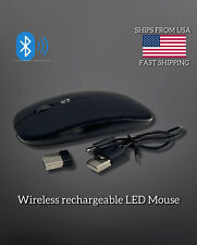 DQST 2.4G Wireless Optical Mouse USB Rechargeable RGB Cordless PC Laptop, Black  picture