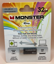 Monster Digital 32GB External Drive for Smartphones/Tablets-OTG USB 3.0-Blck-NIP picture