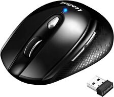 LeadsaiL Black Wireless Mouse, 3 Adjustable DPI, 50ft Range, 1600 DPI, Nano USB picture