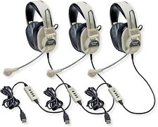Califone 3066-USB Deluxe Multimedia Stereo Headset with USB Plug (Pack of 3) picture