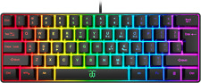 60% Wired Gaming Keyboard, RGB Backlit Ultra-Compact Mini Keyboard Ergonomic Des picture