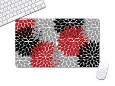 Red Floral Desk Mat Large Size, Gaming Pad Multiple Sizes - DMAT42 picture