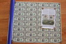 2009 UNCUT MONEY SHEET 32 US $2 Dollar Notes Real Currency picture